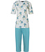 Pastunette katoenen pyjama met korte mouwen en knopen 'floral blue classic'
