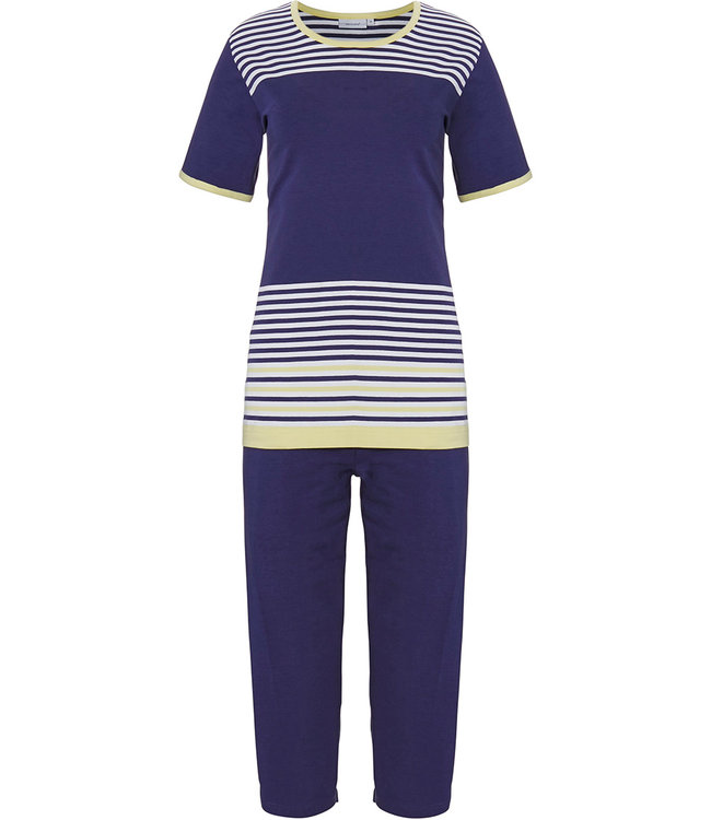 ladies short sleeve pyjama set 'horizontal eden stripes'