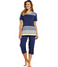 ladies short sleeve pyjama set 'horizontal eden stripes'