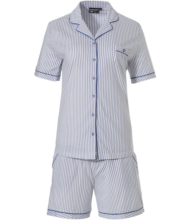 Pastunette Deluxe ladies full button short set 'just simply stripes'