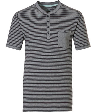 Pastunette for Men Mix & Match, mens stripey short sleeve, cotton top with buttons