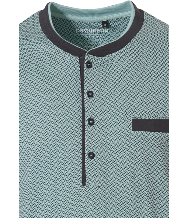 Mix & Match long sleeve, light green mens cotton top with 4 buttons