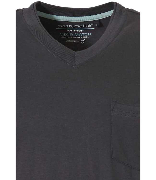 Mix & Match mens dark grey short sleeve cotton pyjama top