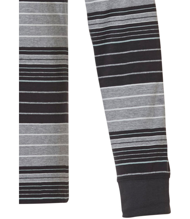 Mix & Match modern grey multi-striped men's long sleeved pyjama top