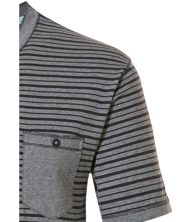 Mix & Match, mens stripey short sleeve, cotton top with buttons