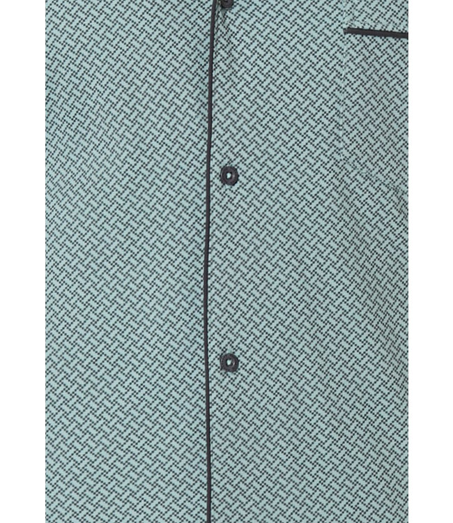 light green short sleeve mens full button cotton pyjama top 'link of bricks'