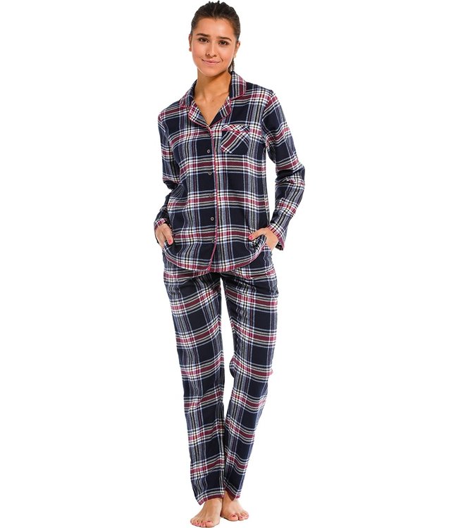 full button flannel pyjama 'cool trendy checks'