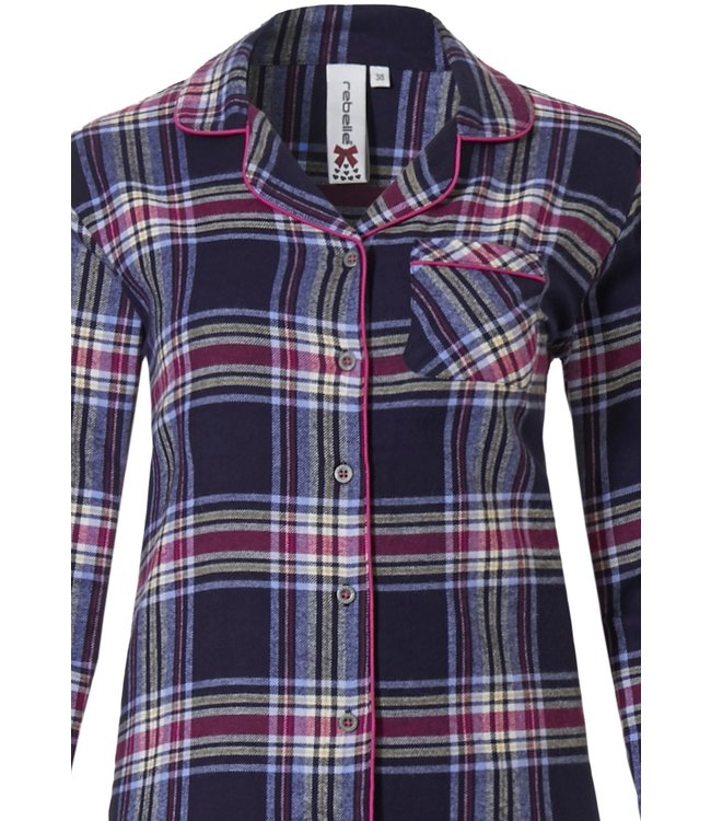 full button flannel pyjama 'cool trendy checks'