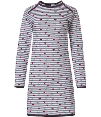 Rebelle long sleeve cotton nightdress 'stripes & poodles of love ♥ '