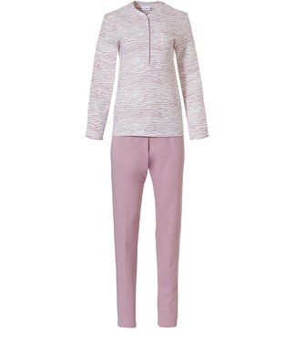 Pastunette roze , katoen interlock pyjama met knoopjes 'feminine animal magic'