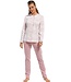 pink cotton interlock pyjama set with buttons 'feminine animal magic'