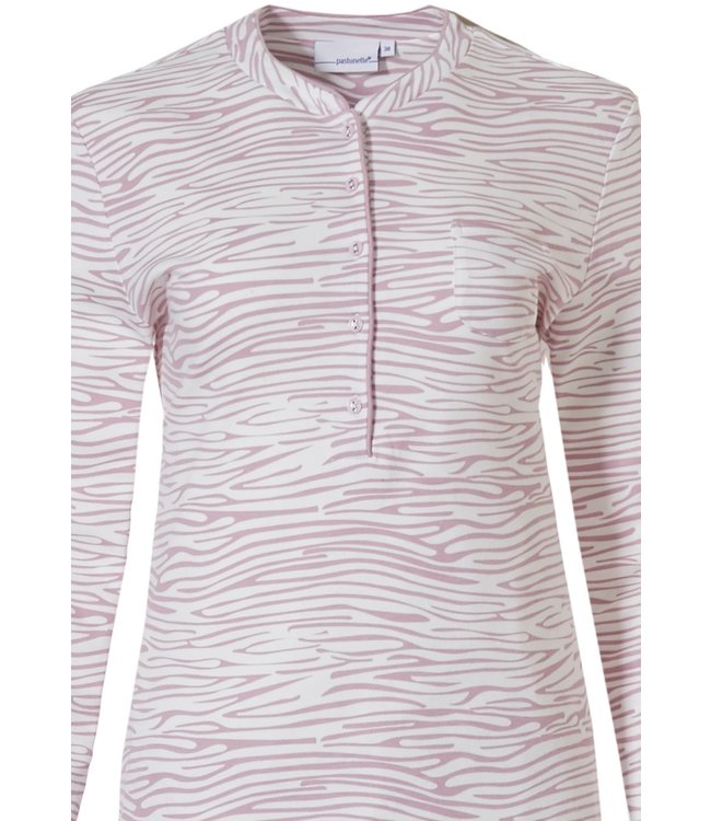 roze , katoen interlock pyjama met knoopjes 'feminine animal magic'