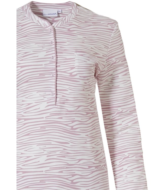 roze , katoen interlock pyjama met knoopjes 'feminine animal magic'