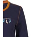 'socks crazy' dark blue, orange & turquoise long sleeve girls cotton nightdress with 'socks crazy' picture on the front
