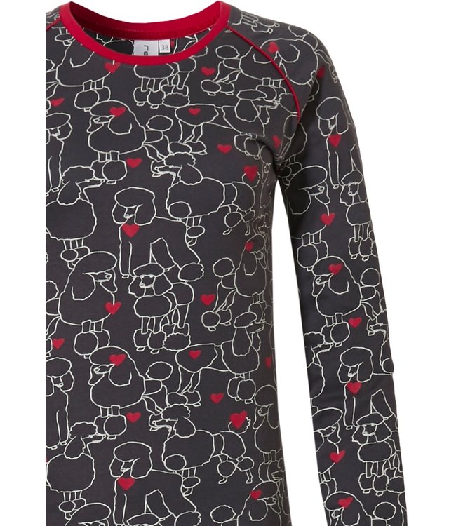 girls long sleeve cotton pyjama set 'poodles of love ♥ '