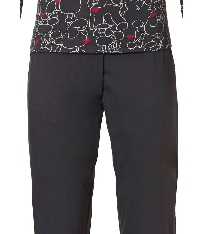 girls long sleeve cotton pyjama set 'poodles of love ♥ '