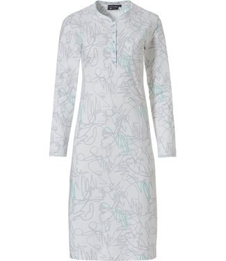 Pastunette Deluxe long sleeve nightdress with buttons 'modern abstract line art'