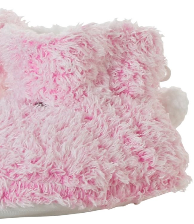 zachte fleece enkelhoge sloffen 'fluffy pink'