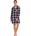 full button flannel nightshirt 'cool trendy checks'