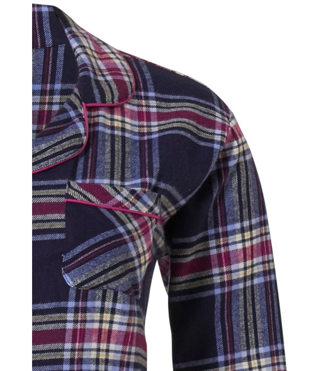 full button flannel nightshirt 'cool trendy checks'