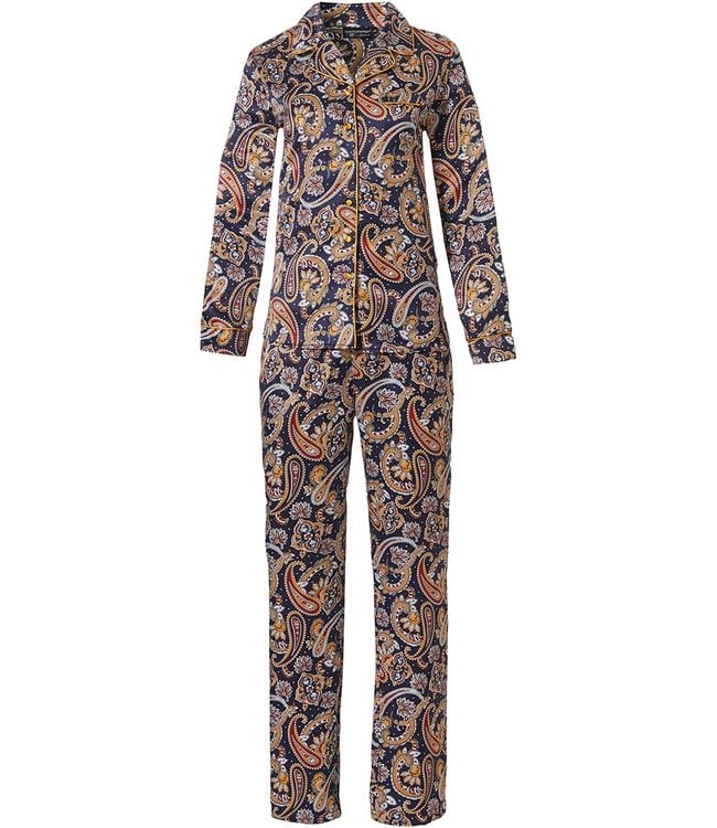 Pastunette Deluxe luxe doorknoop pyjama 'elegantly paisley'