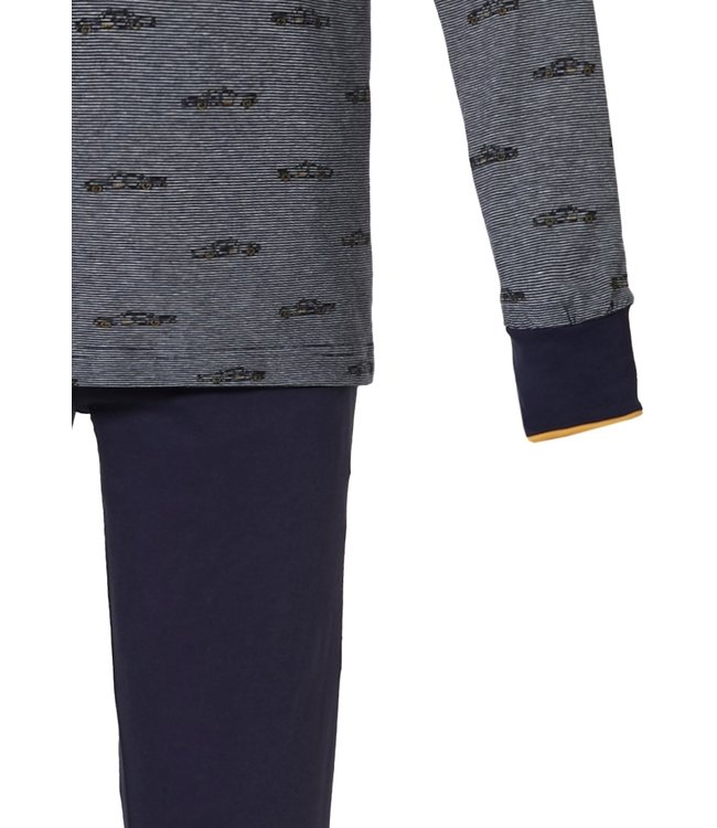 katoenen jongenspyjama met boorden 'crazy cabs'