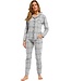 katoen-polyester doorknoop damespyjama 'checks in style'