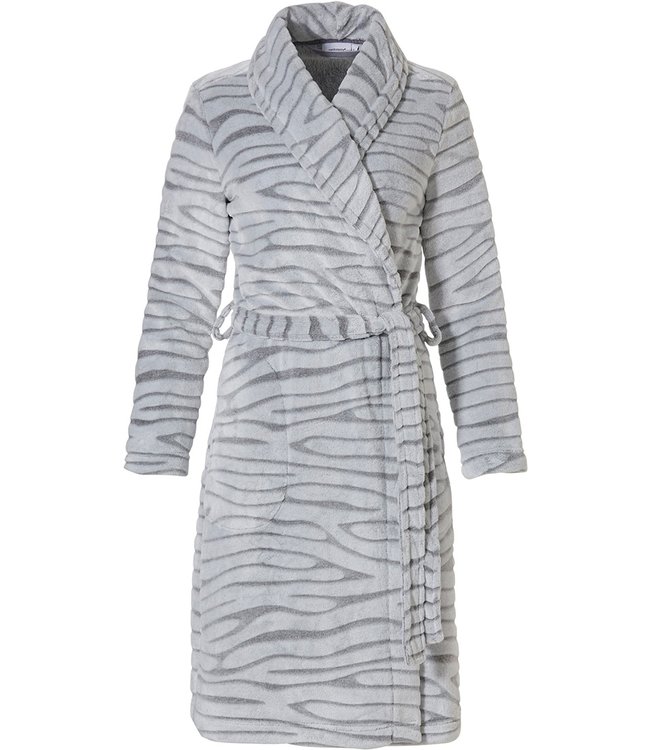 Pastunette grey soft fleece wrap-over morningown 'feminine animal magic'