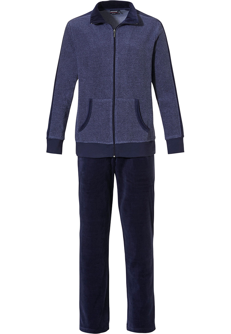 Normann Badstof pyjama voor heren, lang met manchetten, ook in grote maten, elegante look, bruin, 48 Normann Badstof pyjama voor heren, lang met manchetten, ook in grote maten, elegante look, bruin, 48