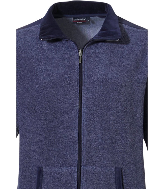 men's dark blue terry lounge homesuit with full zip 'a little bit sporty'