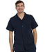 blue cotton short sleeved full button men's pyjama top ' trendy triangles'