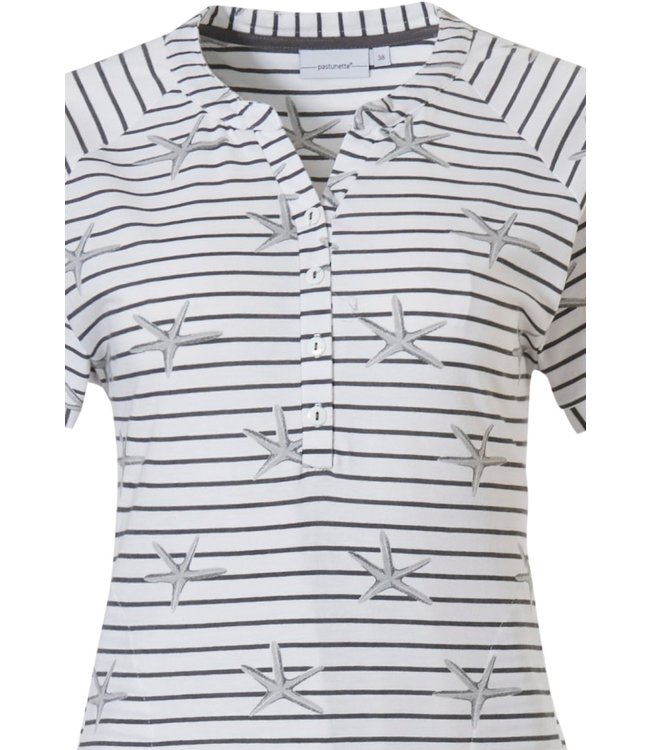 gestreepte pyjama met korte mouwen 'by the seashore'