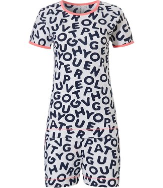 Rebelle katoenen shortama set met korte mouwen 'crazy letters'