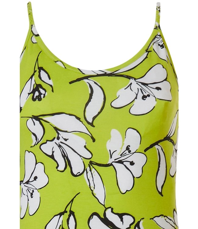 spaghetti strandjurk 'citrus green flower'