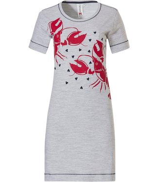 Rebelle grey short sleeve nightdress 'lobster & little lovehearts ♥'