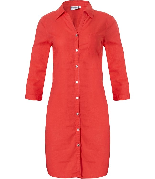 Red button jurk sale