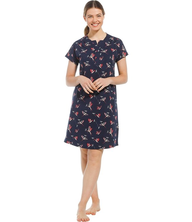 cotton short sleeve nightdress 'birds & wishes'