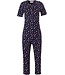 dark blue cotton 3/4 pyjama set 'just dotty'