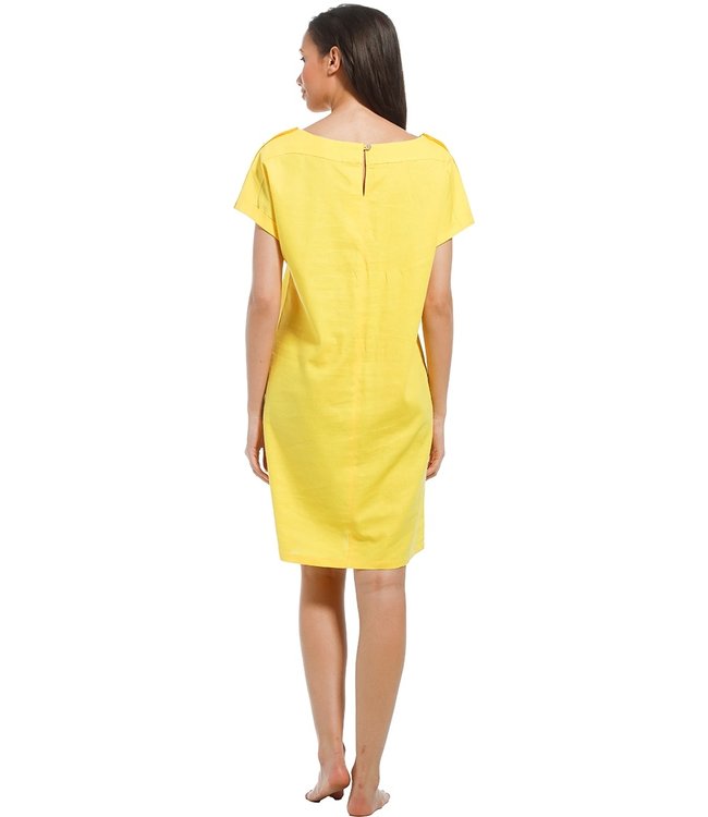 geweven jurk met korte mouwen en zakken 'sunny day'