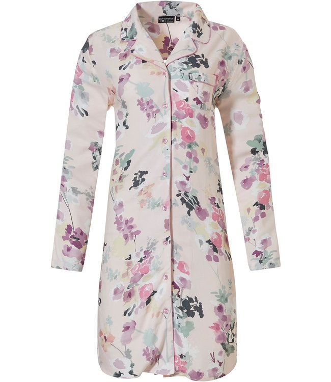 full button woven nightdress 'romantic blossom'