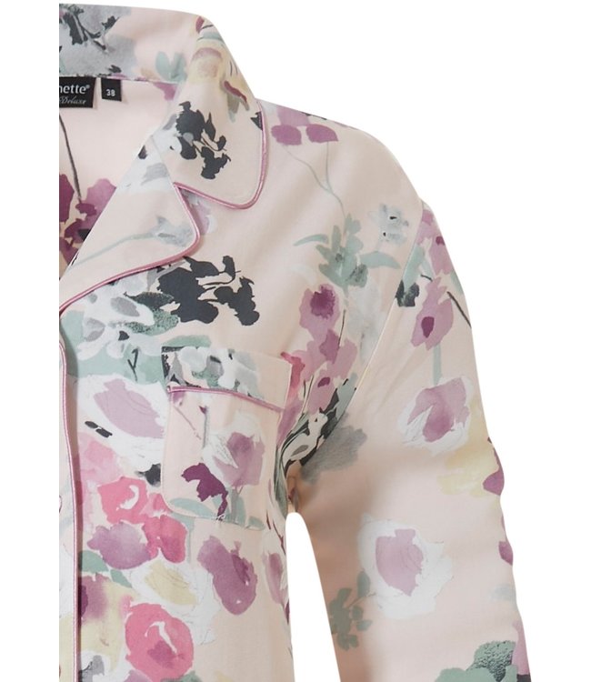 full button woven nightdress 'romantic blossom'