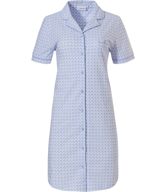 Pastunette cotton full button nightdress 'crosses in circles'
