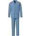 Robson blauwe geweven katoenen doorknoop pyjama 'diamond squares'