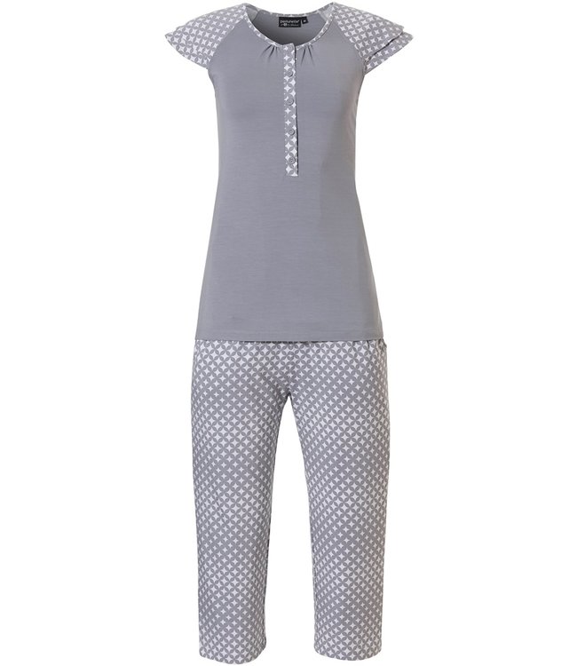 modal pyjama met korte mouwen en knopen 'circles & stars'