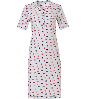 Pastunette white short sleeve cotton nightdress  'just dotty'