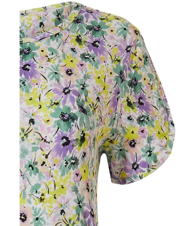 strandjurkje met korte mouwen 'spring flowers'