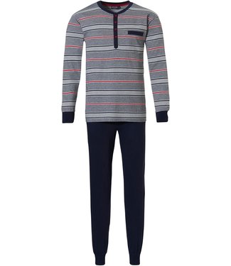 Pastunette for Men katoenen heren pyjama met knoopjes 'cool mixed stripes'