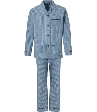 Robson mens sky blue woven cotton pyjama 'circles & dots'