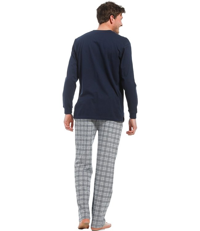 Mix & Match light grey cotton long pants 'checked up'