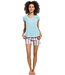 shorty set met korte mouwen 'seaside stripes sparkles'